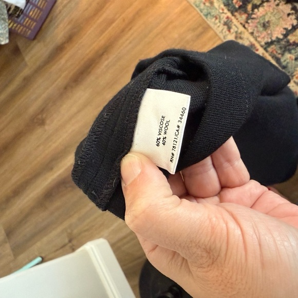 Eileen Fisher Black Knit Wool Blend Stretch Pull On Pants Straight Leg Petite S - Picture 5 of 5